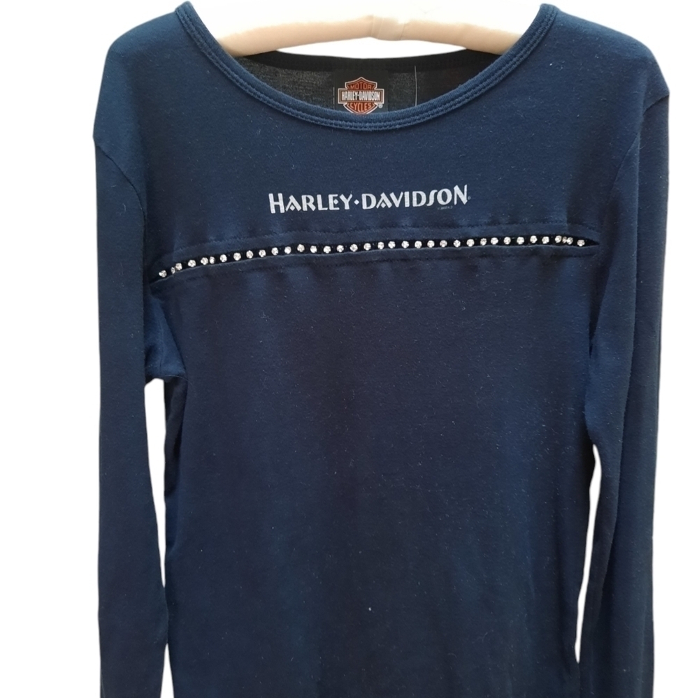 Harley Davidson Black Long Sleeve  Shirt Women's Top Grand Cayman